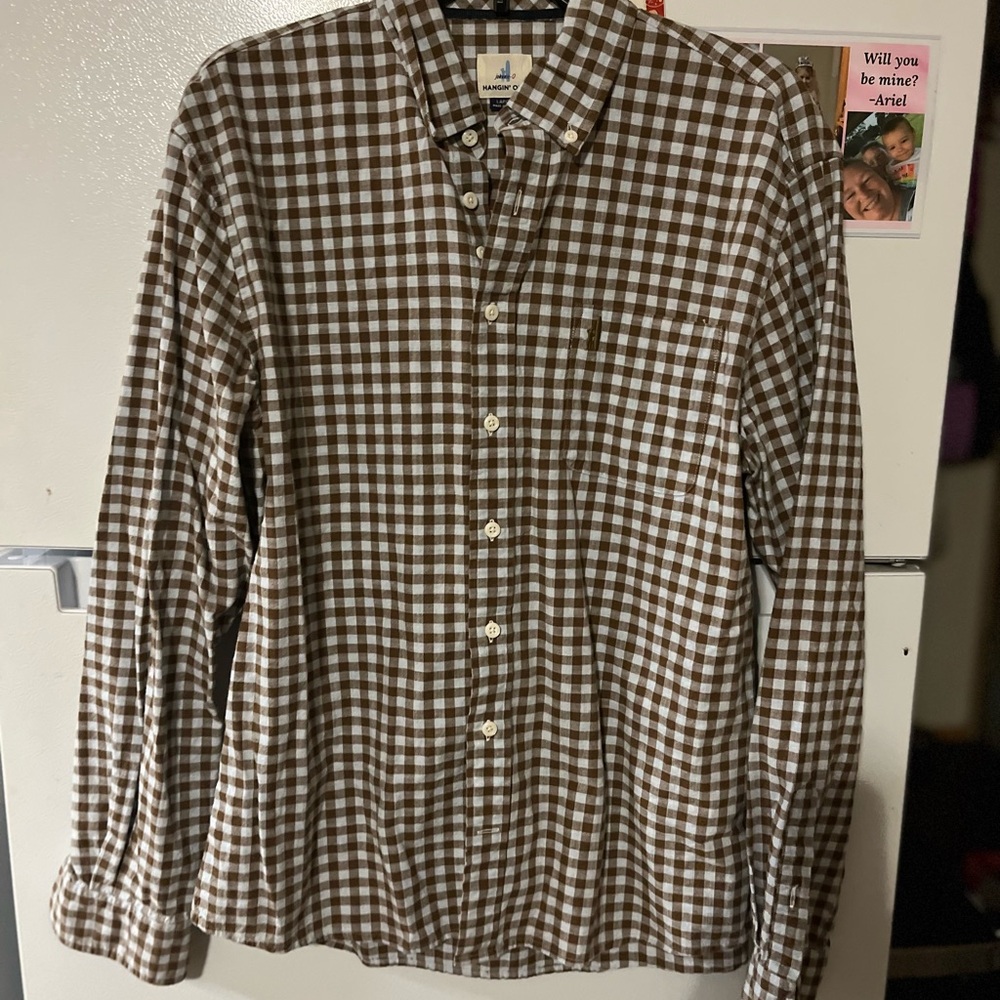 johnnie-O Brown and‎ blue Casual Button Down Shirt